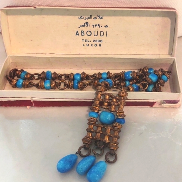 Egyptian Replica Pharaonic Luxor Necklace | Vintage Wesekh | Egypt - Picture 9 of 11